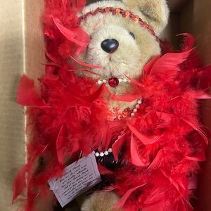 Vintage Bearly People Red Fancy Teddy Bear